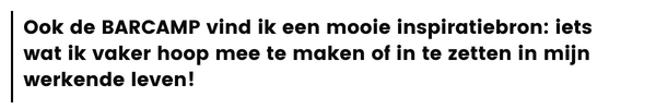 Quote Loes van Mierlo: ervaring BARCAMP 2
